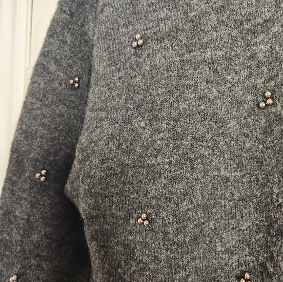 H&M charcoal beaded knit sweater - Picture 2 of 4
